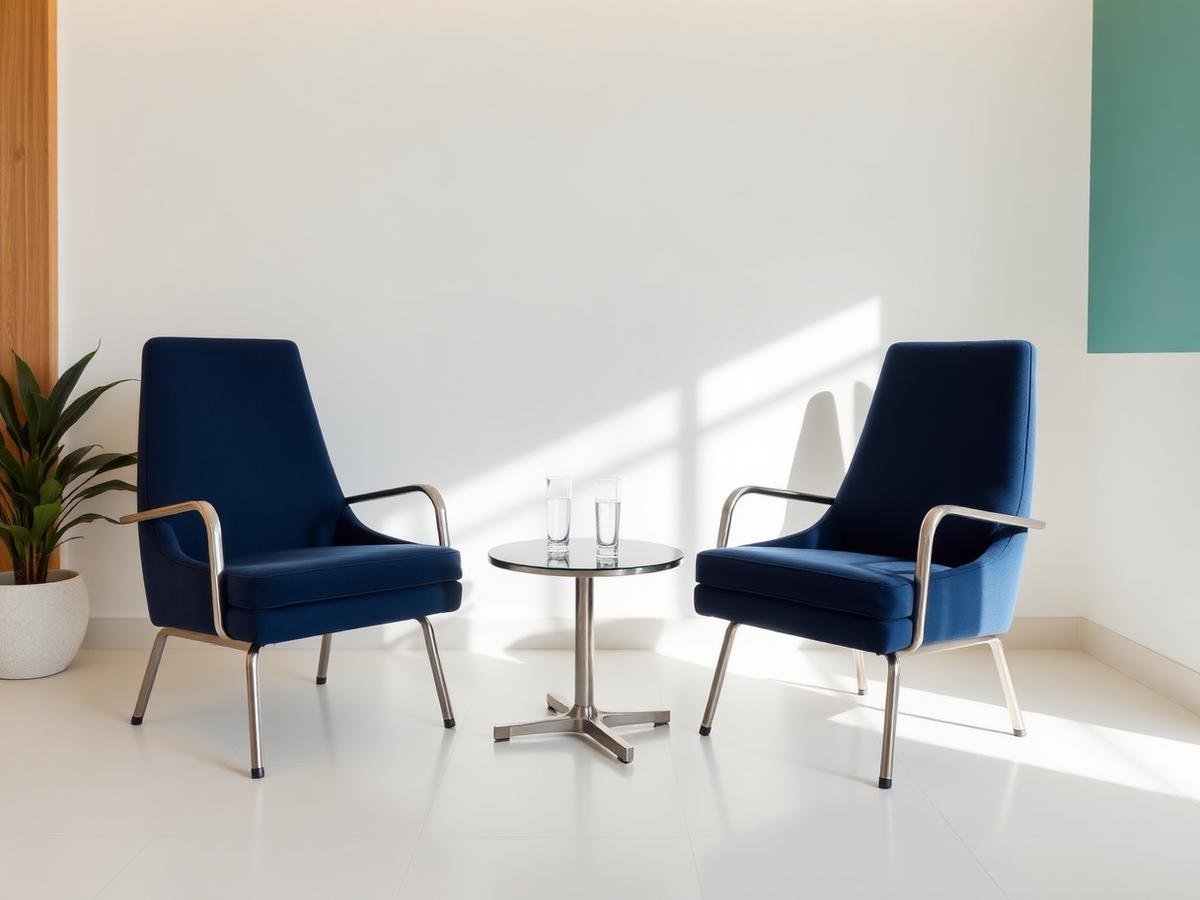 Private consultation room with two armchairs