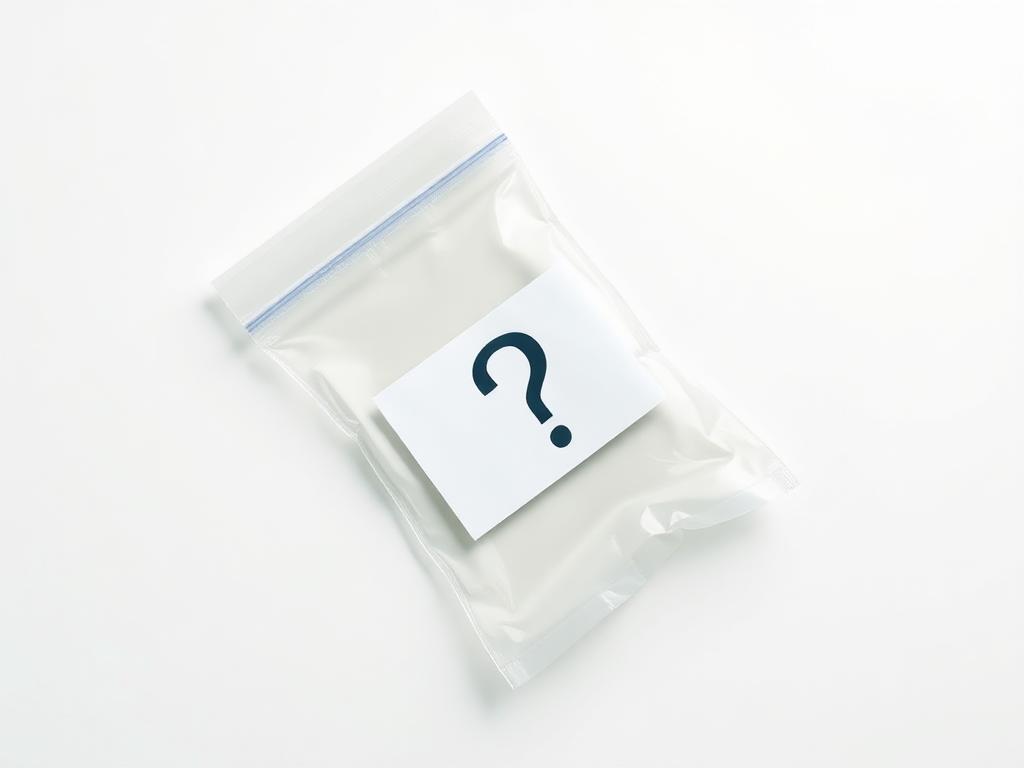 Unlabelled specimen bag awaiting assessment