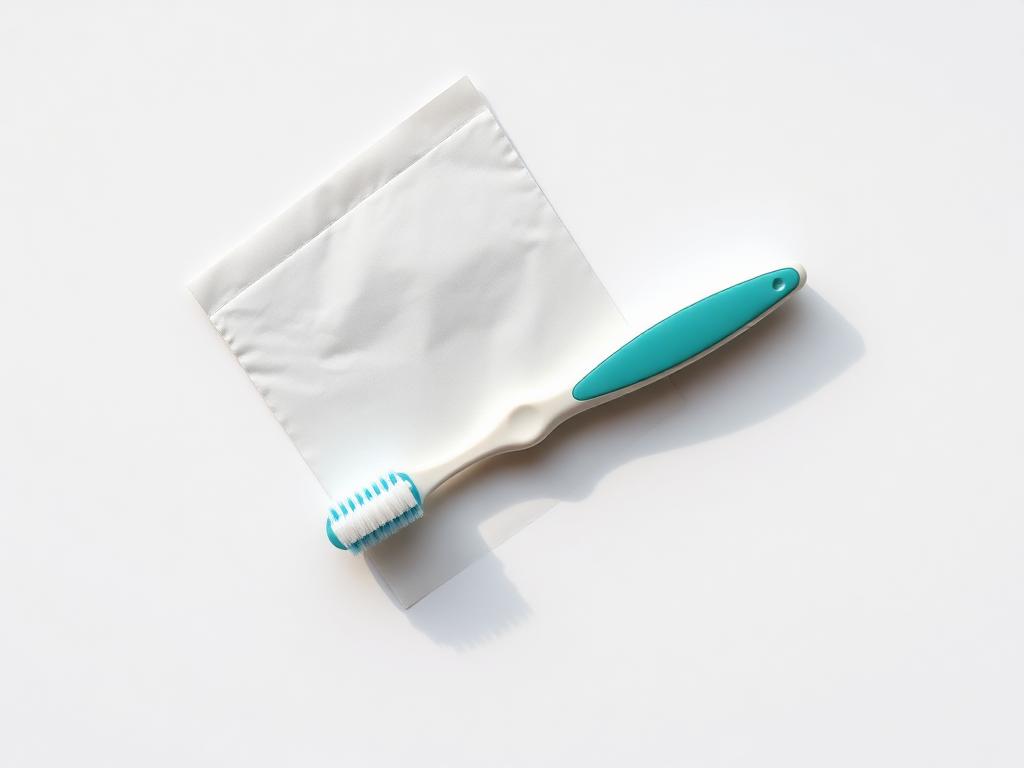 Used toothbrush beside a paper specimen envelope