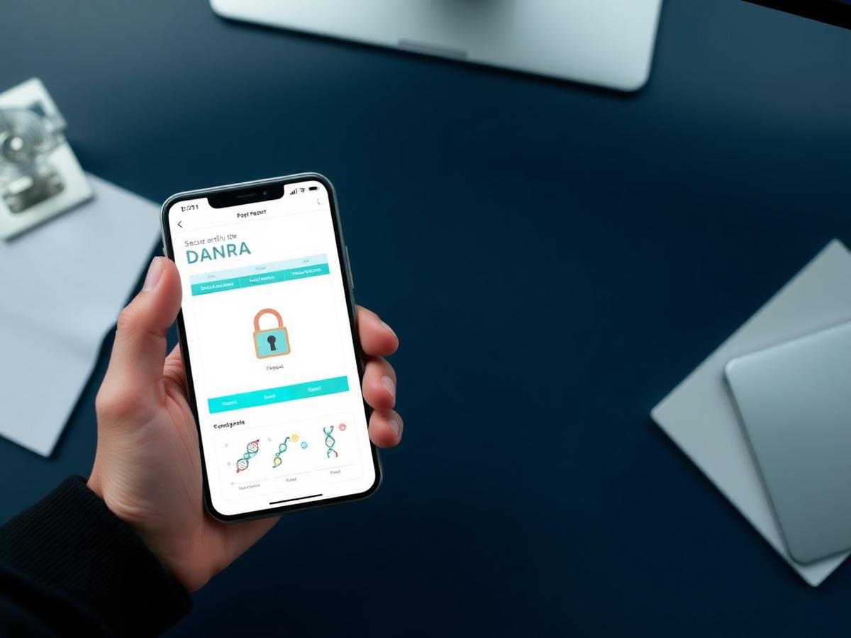 Secure digital DNA report displayed on a smartphone