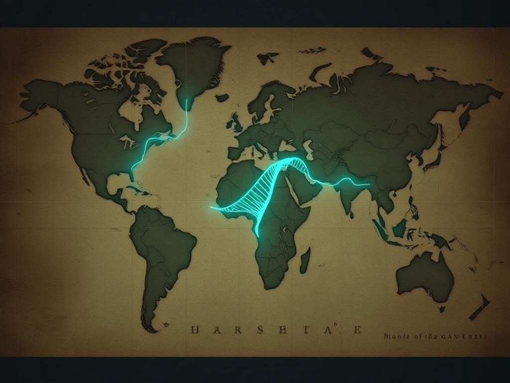 Heritage map with a DNA motif